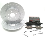 FOR RANGE ROVER EVOQUE 11-2019 DRILLED REAR BRAKE DISCS BREMBO PADS SENSOR 317mm