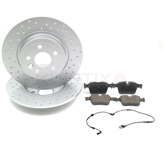 FOR RANGE ROVER EVOQUE 2011-2019 DRILLED REAR BRAKE DISCS PADS WEAR SENSOR 317mm