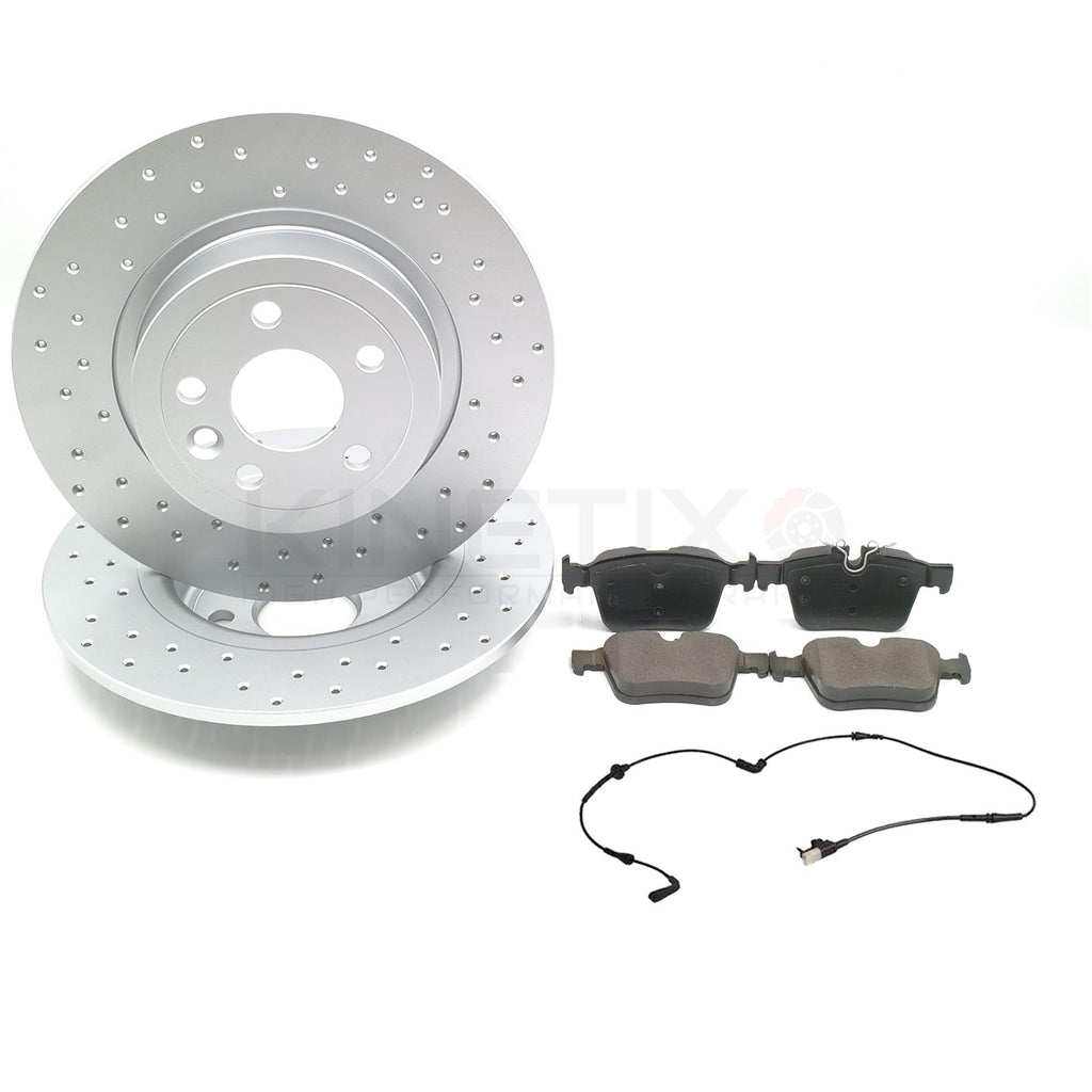 FOR RANGE ROVER EVOQUE 2011-2019 DRILLED REAR BRAKE DISCS PADS WEAR SENSOR 317mm