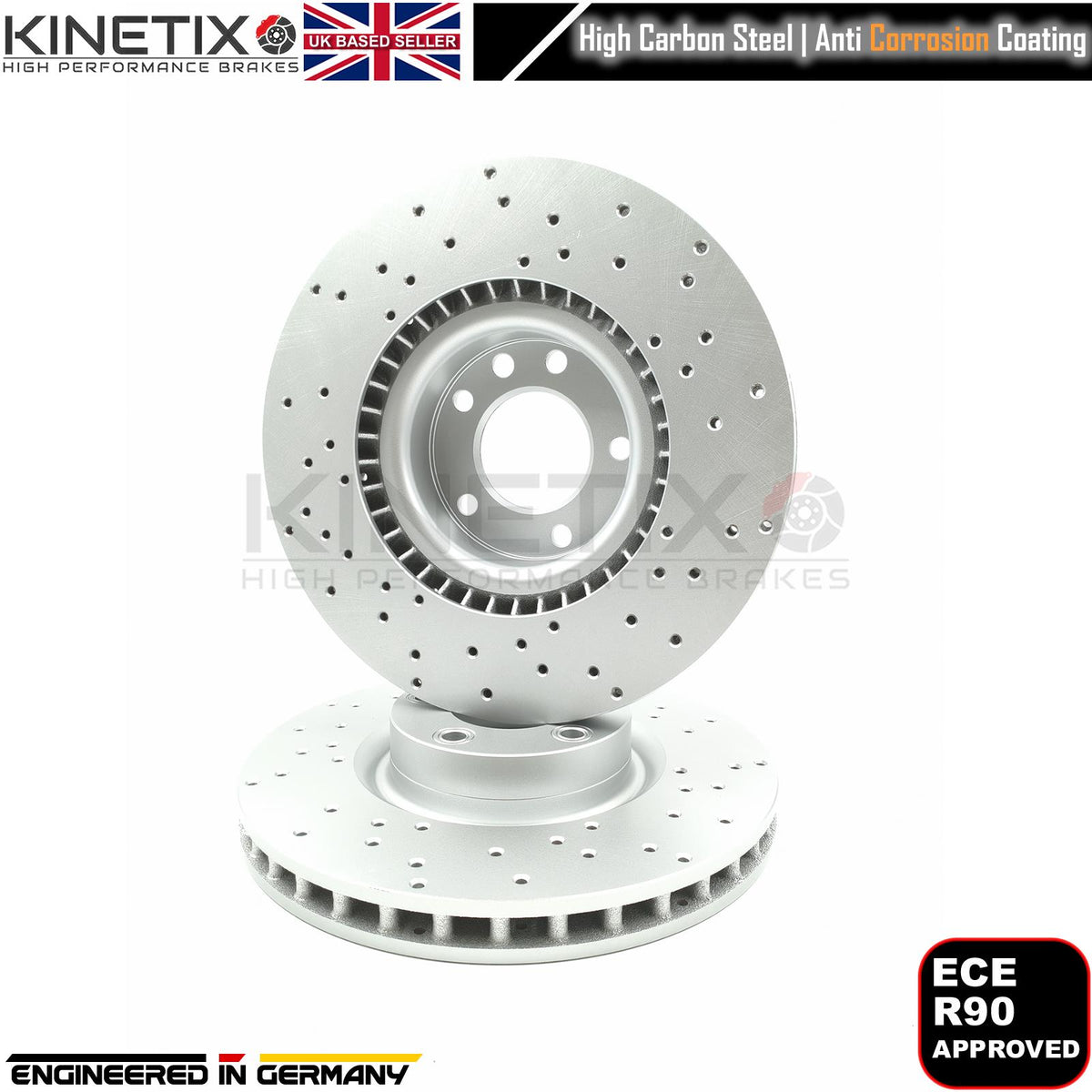 FOR VW TOUAREG R50 TDI DRILLED FRONT REAR BRAKE DISCS PADS SENSORS 368mm 358mm