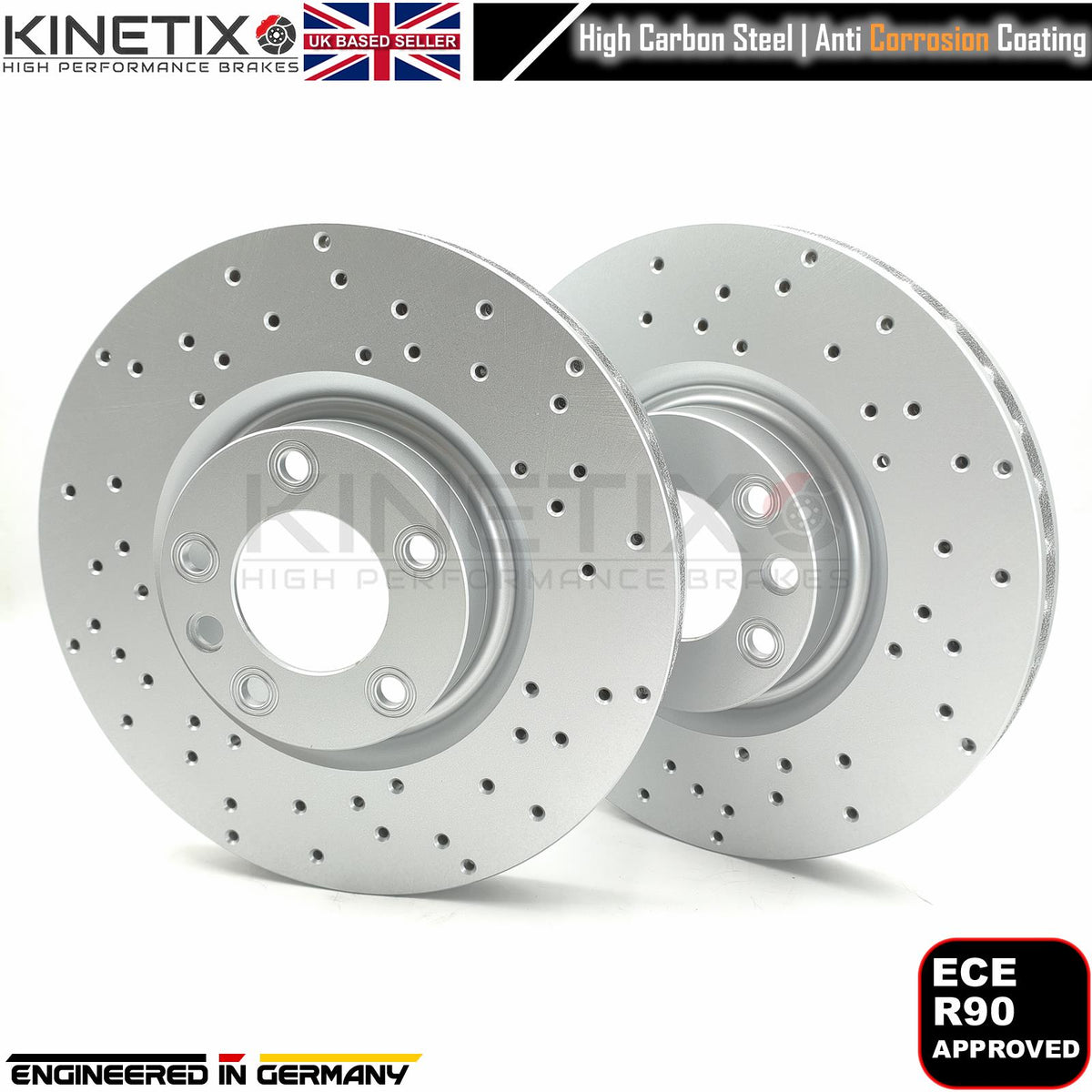 FOR VW TOUAREG R50 TDI DRILLED FRONT REAR BRAKE DISCS PADS SENSORS 368mm 358mm