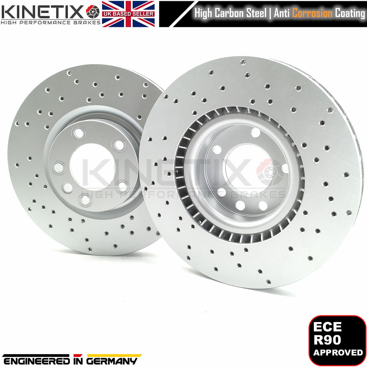FOR VW TOUAREG R50 TDI DRILLED FRONT REAR BRAKE DISCS PADS SENSORS 368mm 358mm