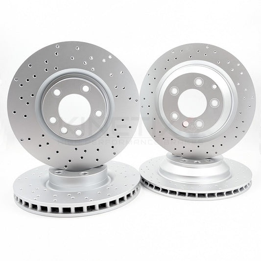 FOR VW TOUAREG 5.0 R50 TDI 07-10 DRILLED FRONT REAR BRAKE DISCS PAIR 368mm 358mm