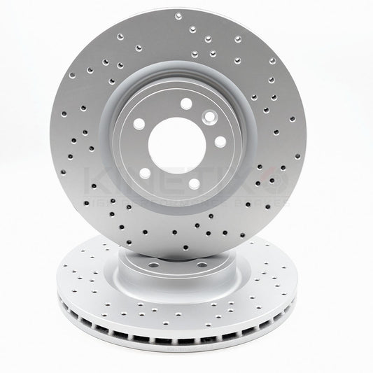 FOR RANGE ROVER D250 2020 - 2021 CROSS DRILLED FRONT BRAKE DISCS 363mm PAIR