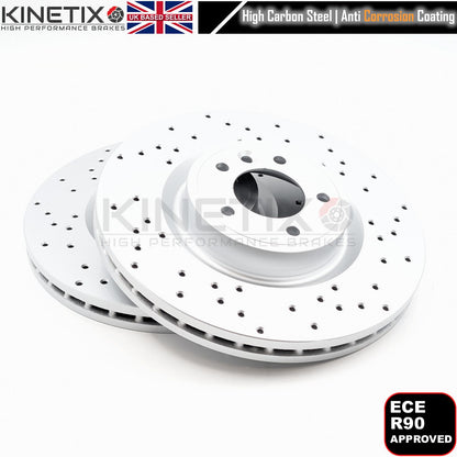 DRILLED FRONT BRAKE DISCS PADS FOR LAND ROVER DISCOVERY 5 RANGE ROVER SPORT 363m