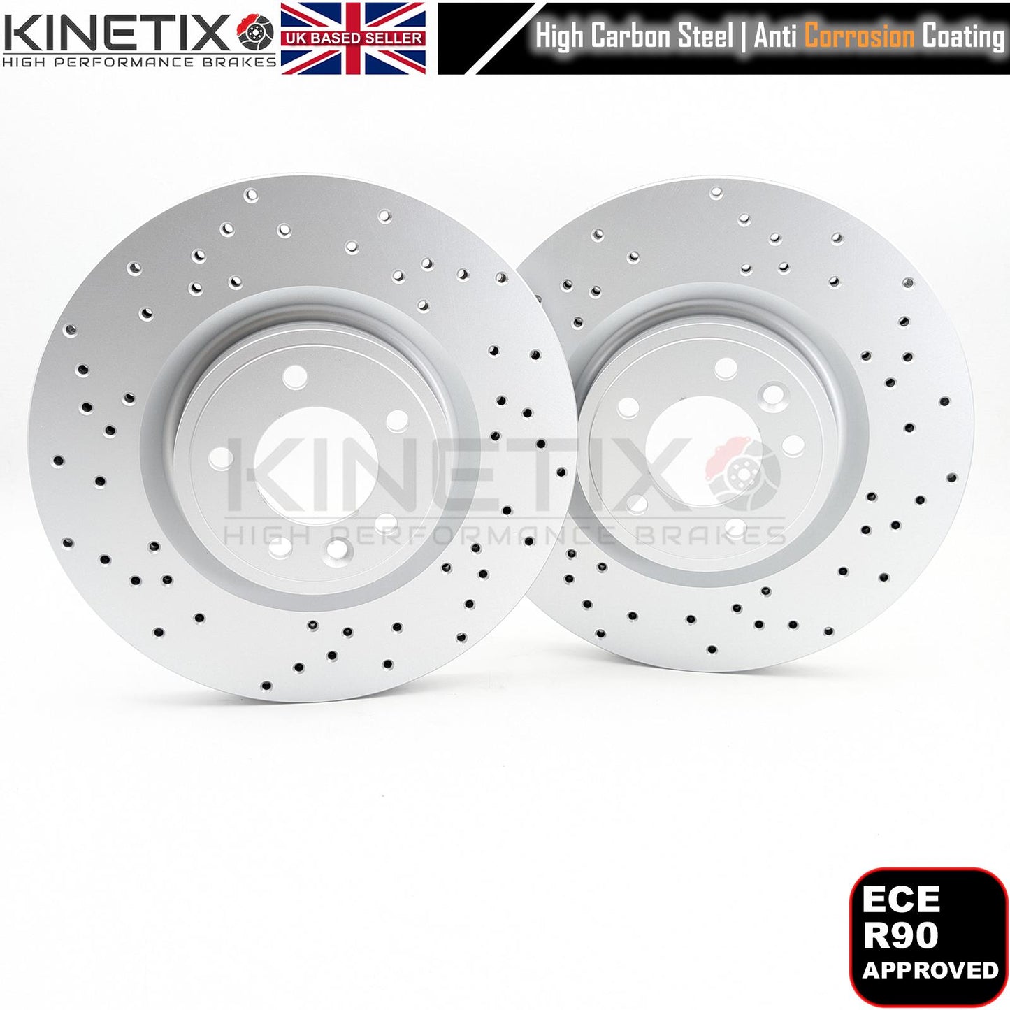FOR RANGE ROVER SPORT L494 3.0 D300 2020-2022 DRILLED FRONT BRAKE DISCS PADS