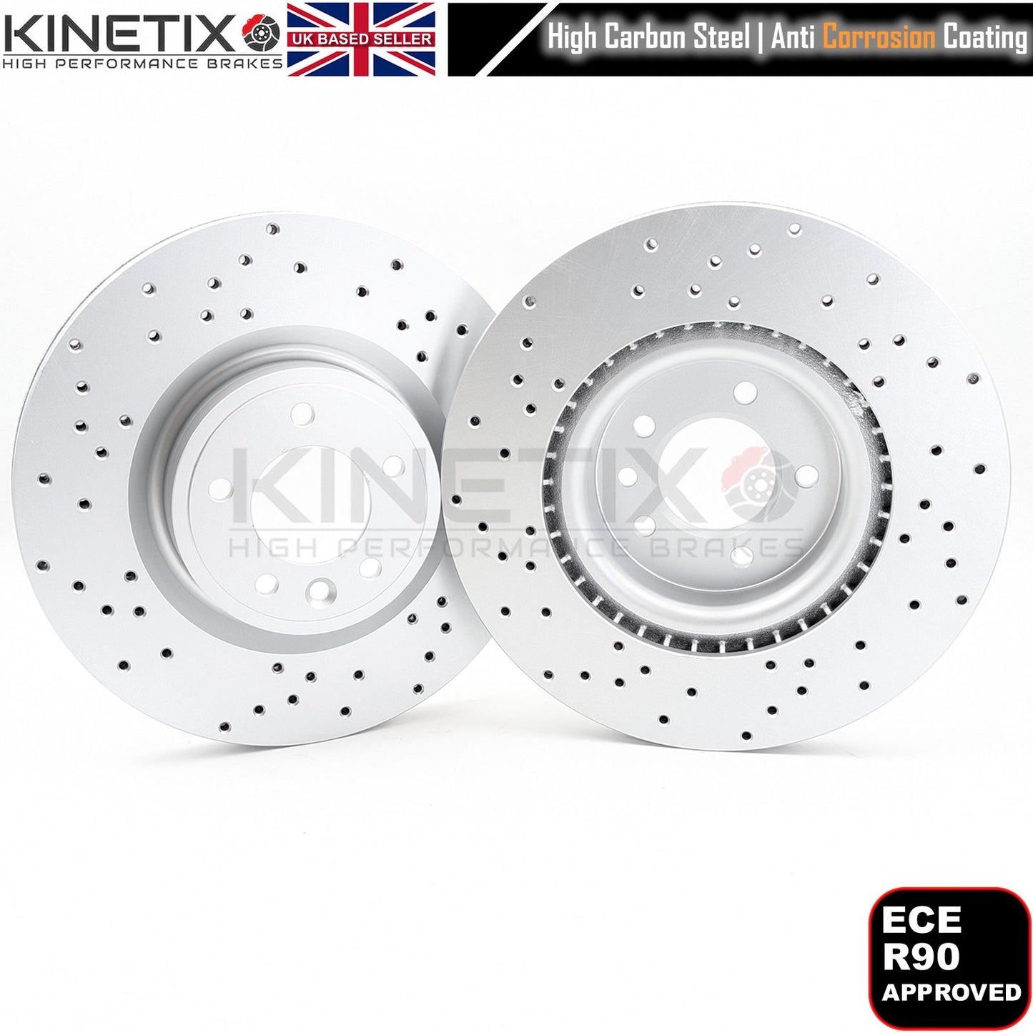 FITS RANGE ROVER SPORT L494 3.0 D250 2020-2022 DRILLED FRONT BRAKE DISCS PADS