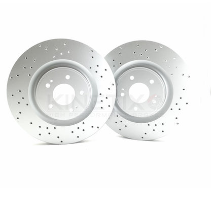 FOR MITSUBISHI LANCER EVO X FQ400 DRILLED FRONT REAR BRAKE DISCS BREMBO PADS