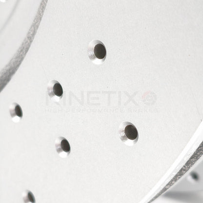 FOR MITSUBISHI LANCER EVO X FQ360 DRILLED FRONT BRAKE DISCS BREMBO PADS 350mm
