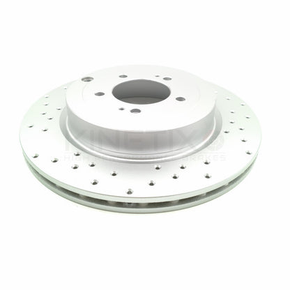 FITS MITSUBISHI LANCER EVO X FQ330 CROSS DRILLED FRONT REAR BRAKE DISCS PADS
