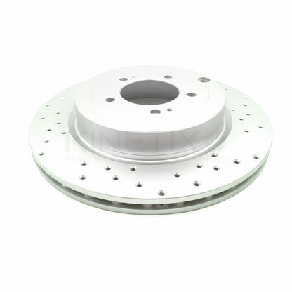 FOR MITSUBISHI LANCER EVO X FQ330 DRILLED FRONT REAR BRAKE DISCS BREMBO PADS