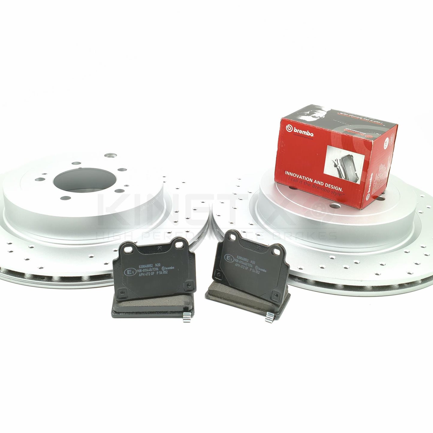 FOR MITSUBISHI LANCER EVO X 10 REAR PERFORMANCE DRILLED BRAKE DISCS BREMBO PADS