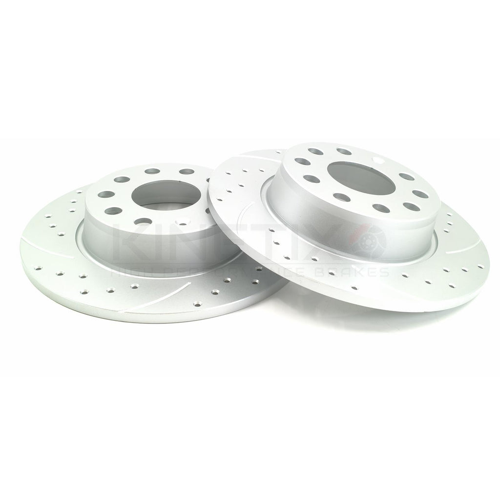 FOR VW T-ROC 2.0 TDI 2017- REAR CROSS DRILLED GROOVED BRAKE DISCS 272mm PAIR