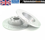 FOR VW GOLF 2.0 TDI 21-23 FRONT REAR DRILLED GROOVE BRAKE DISCS 312mm 272mm