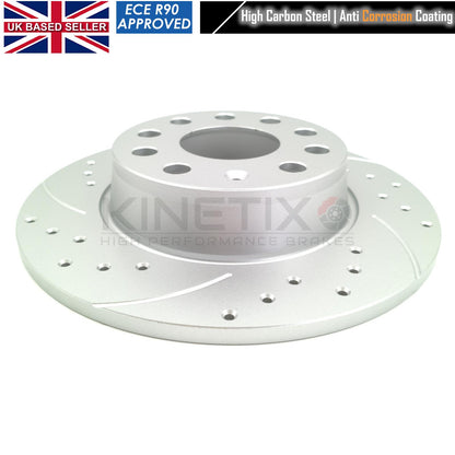 FOR AUDI Q2 40 TFSI 21+ DRILLED GROOVED FRONT REAR BRAKE DISCS PADS 312/272