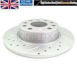 FOR AUDI A3 40 TDI 18-20 FRONT REAR DRILLED GROOVE BRAKE DISCS 312mm 272mm