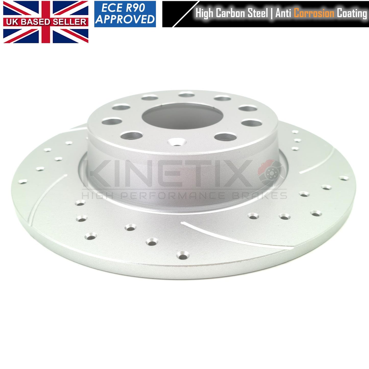 FOR VW GOLF 2.0 TDI 19+ DRILLED GROOVED FRONT REAR BRAKE DISCS PADS 312/272