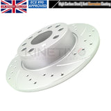FOR AUDI A1 8X 2.0 TFSI QUATTRO 2012 REAR DRILLED GROOVED BRAKE DISCS 272mm