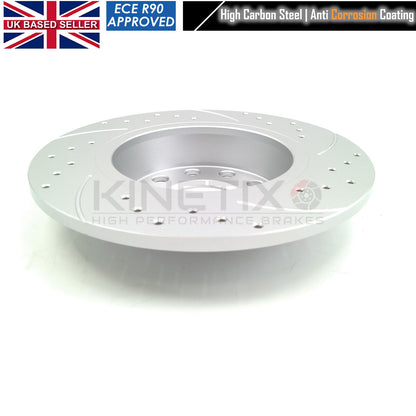 FOR SEAT LEON 2.0 TDI 19+ DRILLED GROOVED FRONT REAR BRAKE DISCS PADS 312/272