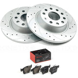 FOR SKODA KAROQ 2.0 TSI 18+ REAR DRILLED GROOVED DISCS BREMBO PADS 272mm