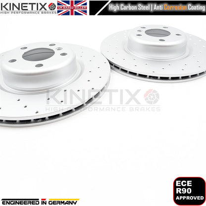 FOR BMW 118i F20 M SPORT CROSS DRILLED REAR BRAKE DISCS PADS SENSOR 345mm