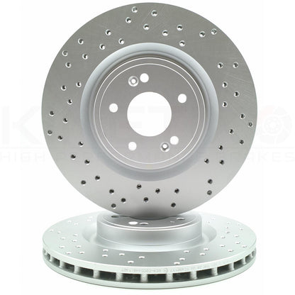 FOR KIA STINGER 3.3 T-GDi 2017-DRILLED FRONT REAR BRAKE DISCS PADS 350mm 340mm