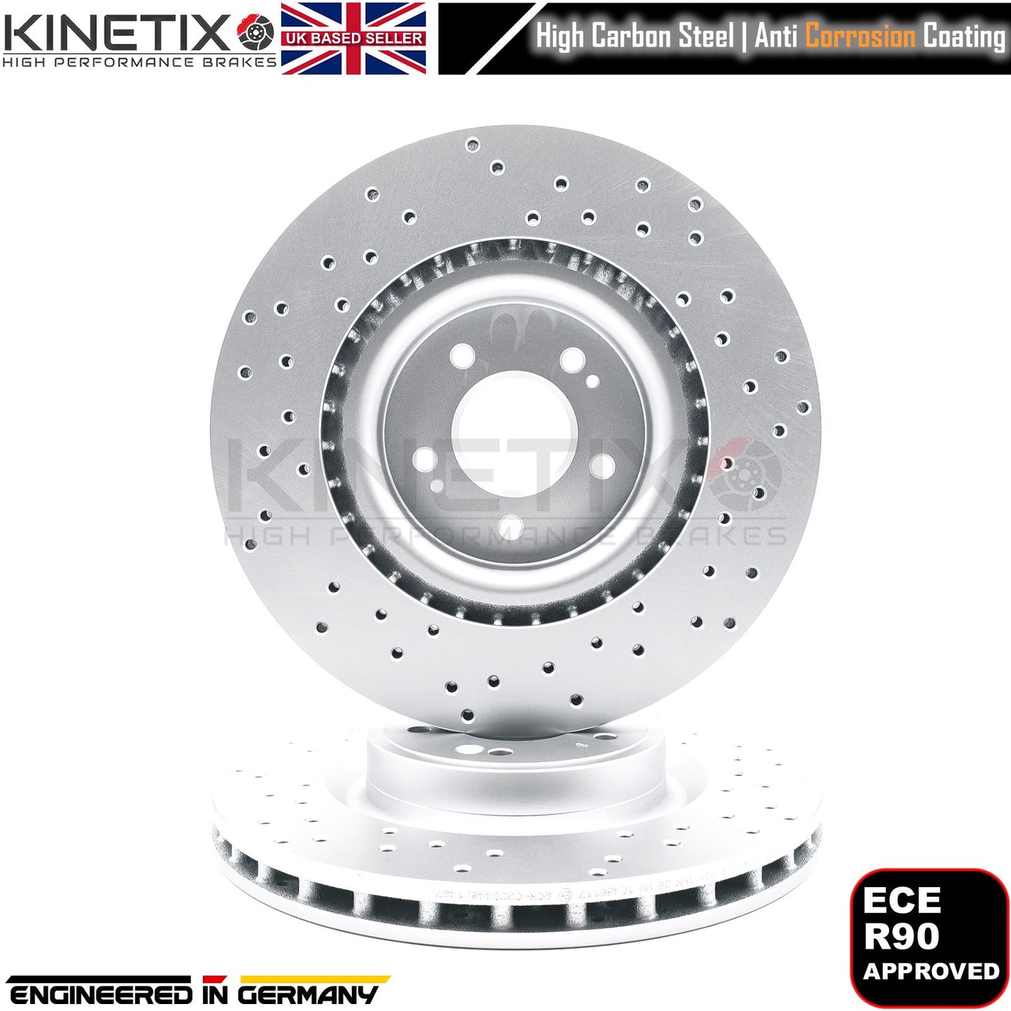 FOR KIA STINGER 3.3 T-GDi 2017-DRILLED FRONT REAR BRAKE DISCS PADS 350mm 340mm