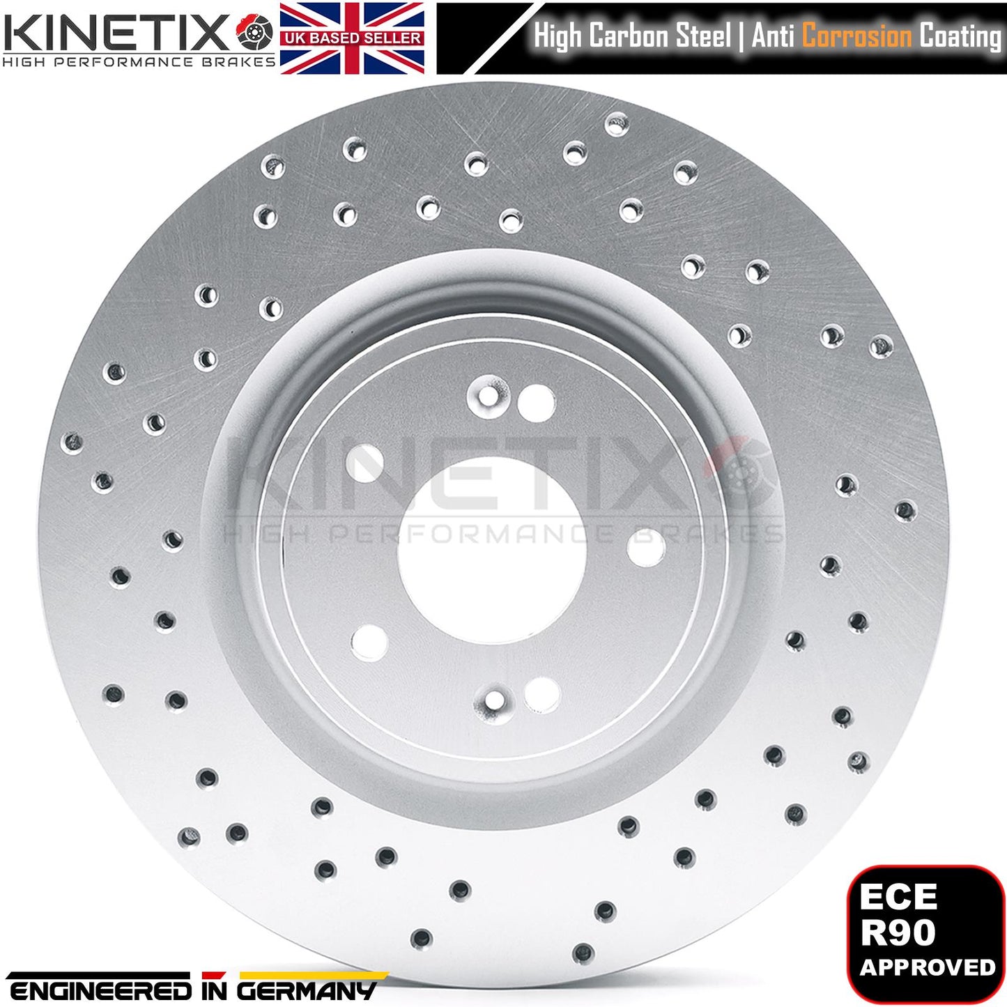 FOR KIA STINGER 3.3 T-GDi 2017-DRILLED FRONT REAR BRAKE DISCS PADS 350mm 340mm