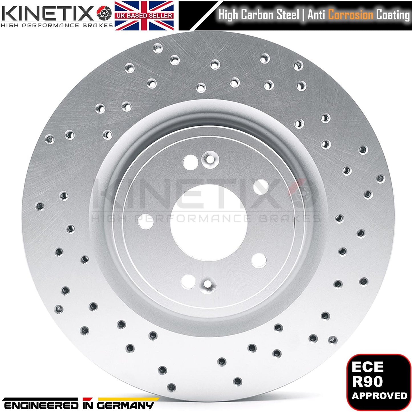 FOR KIA STINGER 3.3 T-GDi 2017-DRILLED FRONT REAR BRAKE DISCS PADS 350mm 340mm