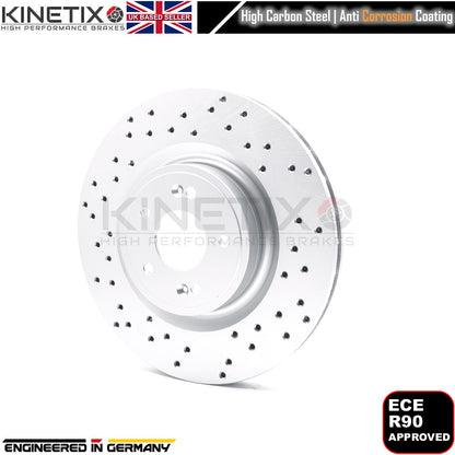 FOR KIA STINGER 3.3 T-GDi 2017-DRILLED FRONT REAR BRAKE DISCS PADS 350mm 340mm