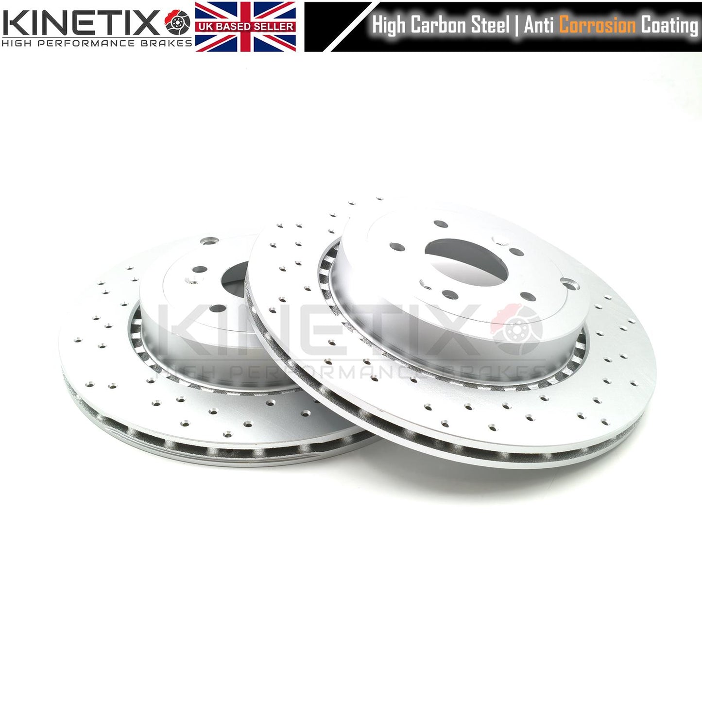 FOR KIA STINGER 3.3 T-GDi 2017-DRILLED FRONT REAR BRAKE DISCS PADS 350mm 340mm
