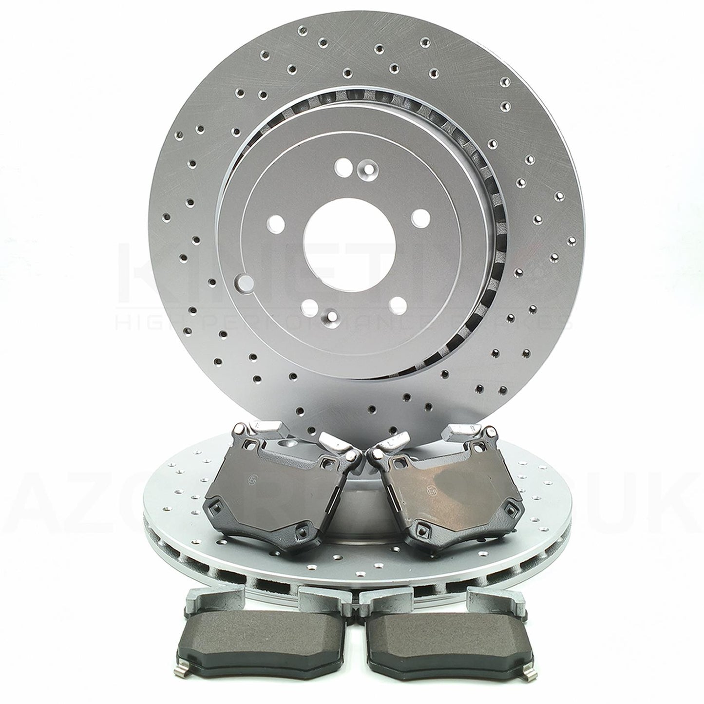 FOR GENESIS G70 3.3 T-GDI PERFORMANCE DRILLED REAR BRAKE DISCS PADS 340mm