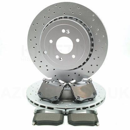 FOR GENESIS G70 3.3 T-GDI PERFORMANCE DRILLED REAR BRAKE DISCS PADS 340mm