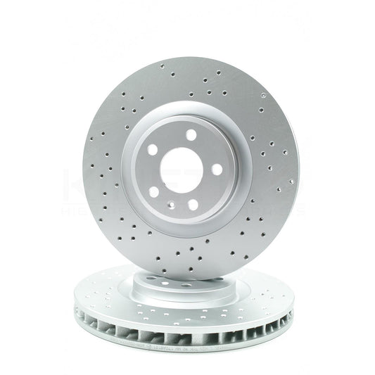 FOR PORSCHE MACAN 3.0 S DIESEL 2014-2018 DRILLED FRONT BRAKE DISCS PAIR 350mm