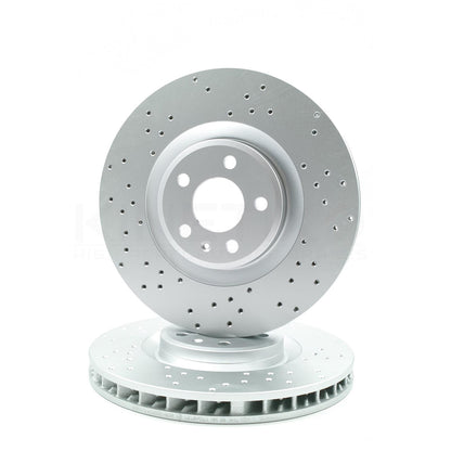 FOR PORSCHE MACAN 3.0 S 14-18 DRILLED FRONT BRAKE DISCS PADS SENSORS 350mm