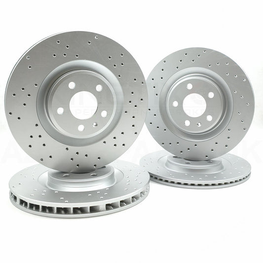 FOR PORSCHE MACAN 3.0 S DIESEL 14-18 DRILLED FRONT REAR BRAKE DISCS 350mm 330mm