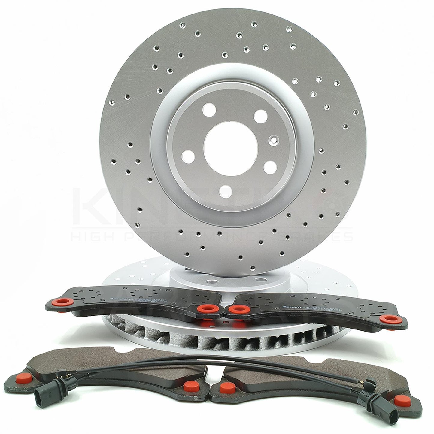 FITS PORSCHE MACAN 3.0 S DIESEL DRILLED FRONT BRAKE DISCS PADS & SENSORS 350mm