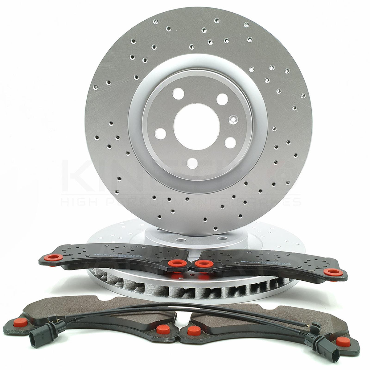 FITS PORSCHE MACAN 3.0 S DIESEL DRILLED FRONT BRAKE DISCS PADS & SENSORS 350mm