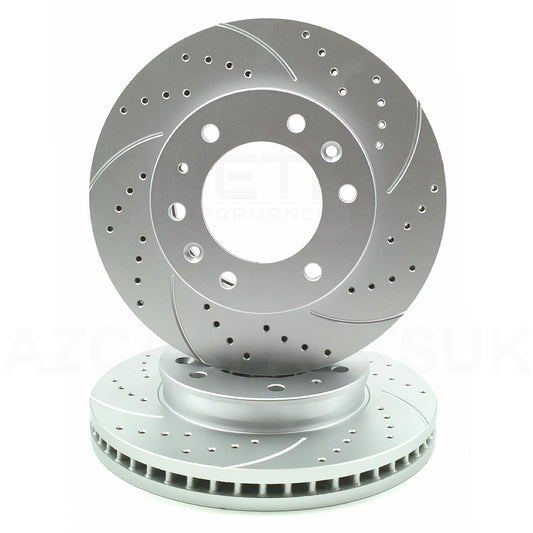 FOR FORD RANGER 2.2 TDCI 3.2 TDCI 2.0 EcoBlue DRILLED GROOVED FRONT BRAKE DISCS