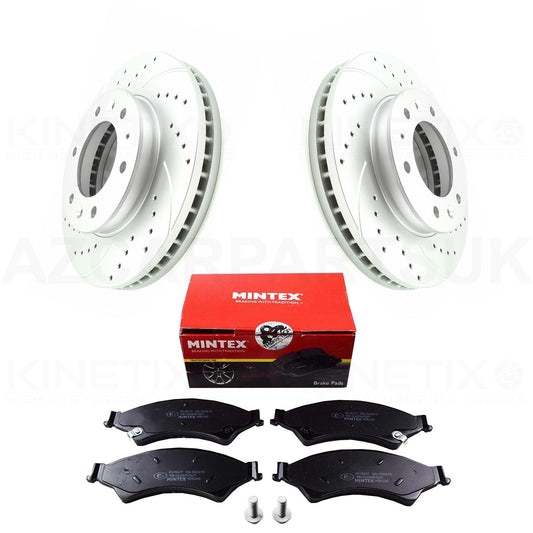 FOR FORD RANGER WILDTRACK FRONT CROSS DRILLED BRAKE DISCS MINTEX PADS 302mm