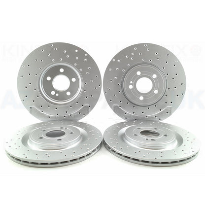 FOR MERCEDES A35 AMG 2018-> FRONT REAR BRAKE DISCS BREMBO PADS & WEAR WIRE SENSOR LEADS 350mm 330mm FR/RR **COATED**