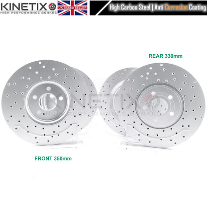 FOR MERCEDES A35 AMG 2018-> FRONT REAR BRAKE DISCS BREMBO PADS & WEAR WIRE SENSOR LEADS 350mm 330mm FR/RR **COATED**