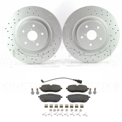 FOR CUPRA BORN 45/58 21- CROSS DRILLED PERFORMANCE FRONT BRAKE DISCS PADS 340mm