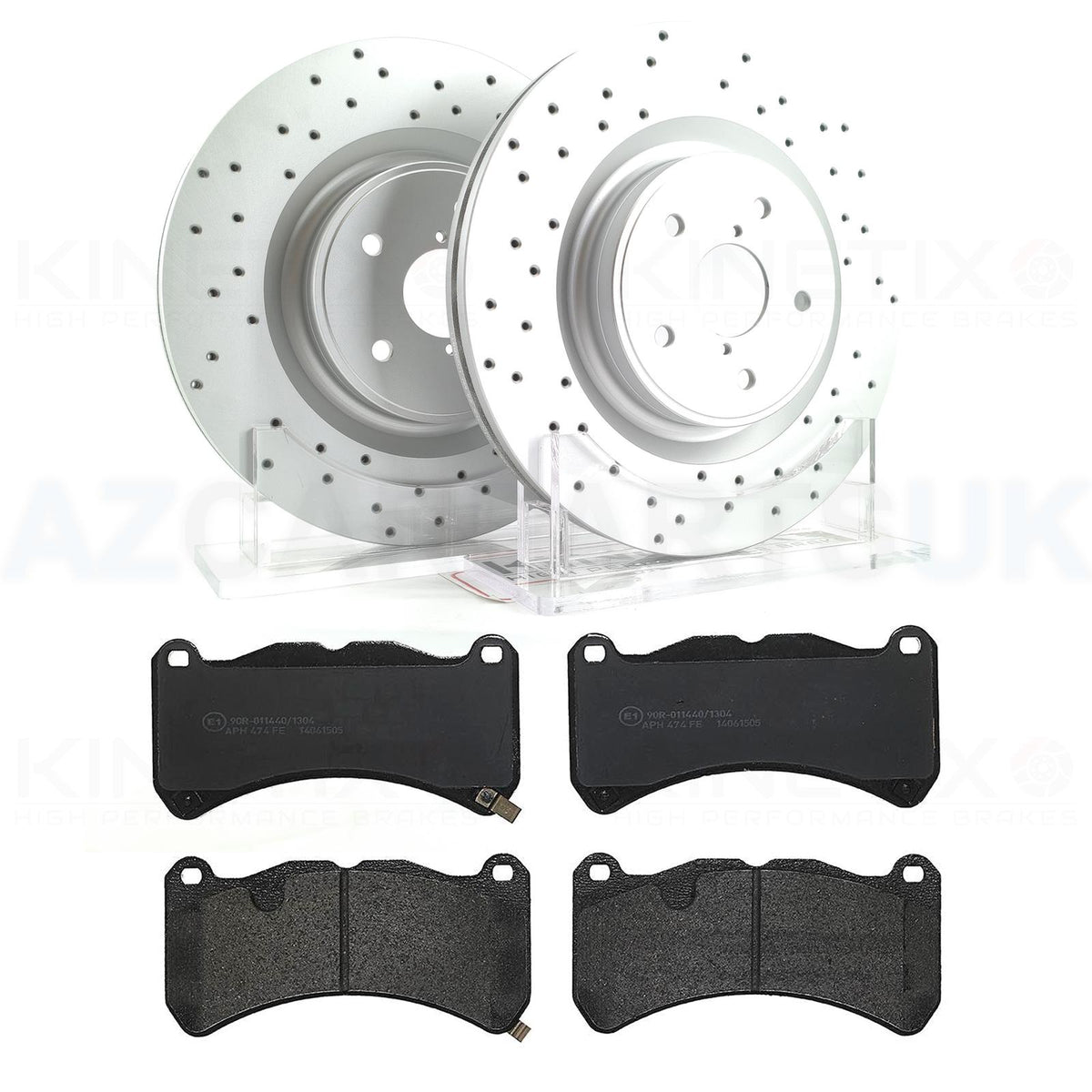 CROSS DRILLED FRONT BRAKE DISCS & PADS FOR SUBARU WRX STI 2.5 AWD 2014- 6 POT BREMBOS 340mm