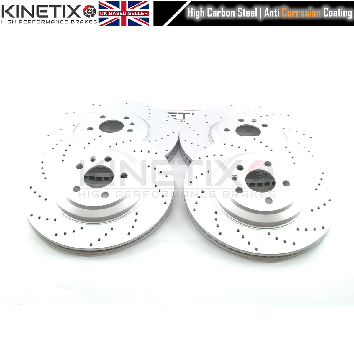 RANGE ROVER VELAR D300 SDV6 2017- CROSS DRILLED PERFORMANCE FRONT REAR BRAKE DISCS BREMBO PADS & WEAR WIRE SENSORS 350mm/325mm