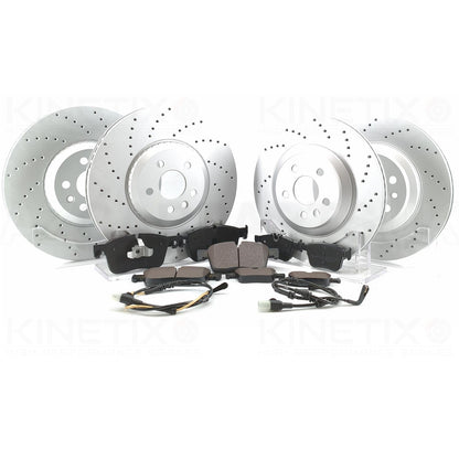 FOR RANGE ROVER VELAR D180 TD4  DRILLED PERFORMANCE FRONT REAR BRAKE DISCS PADS SENSORS 350mm 325mm