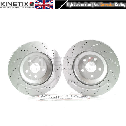 FOR RANGE ROVER VELAR P400  DRILLED PERFORMANCE FRONT REAR BRAKE DISCS PADS SENSORS 350mm 325mm