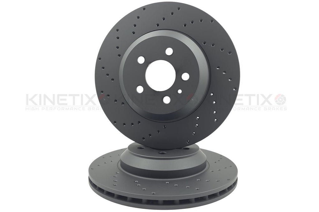 FITS TESLA MODEL 3 PERFORMANCE 18- CROSS DRILLED FRONT BRAKE DISCS 355mm X 25mm