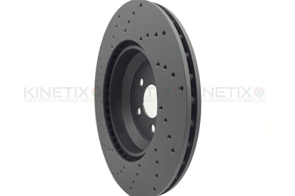 TESLA MODEL 3 PERFORMANCE (5YJ3) 2018- CROSS DRILLED FRONT REAR BRAKE DISCS PADS & FITTING PINS KIT 335mm 355mm