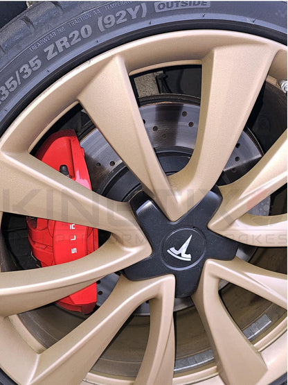 TESLA MODEL 3 PERFORMANCE (5YJ3) 2018- CROSS DRILLED FRONT REAR BRAKE DISCS PADS & FITTING PINS KIT 335mm 355mm